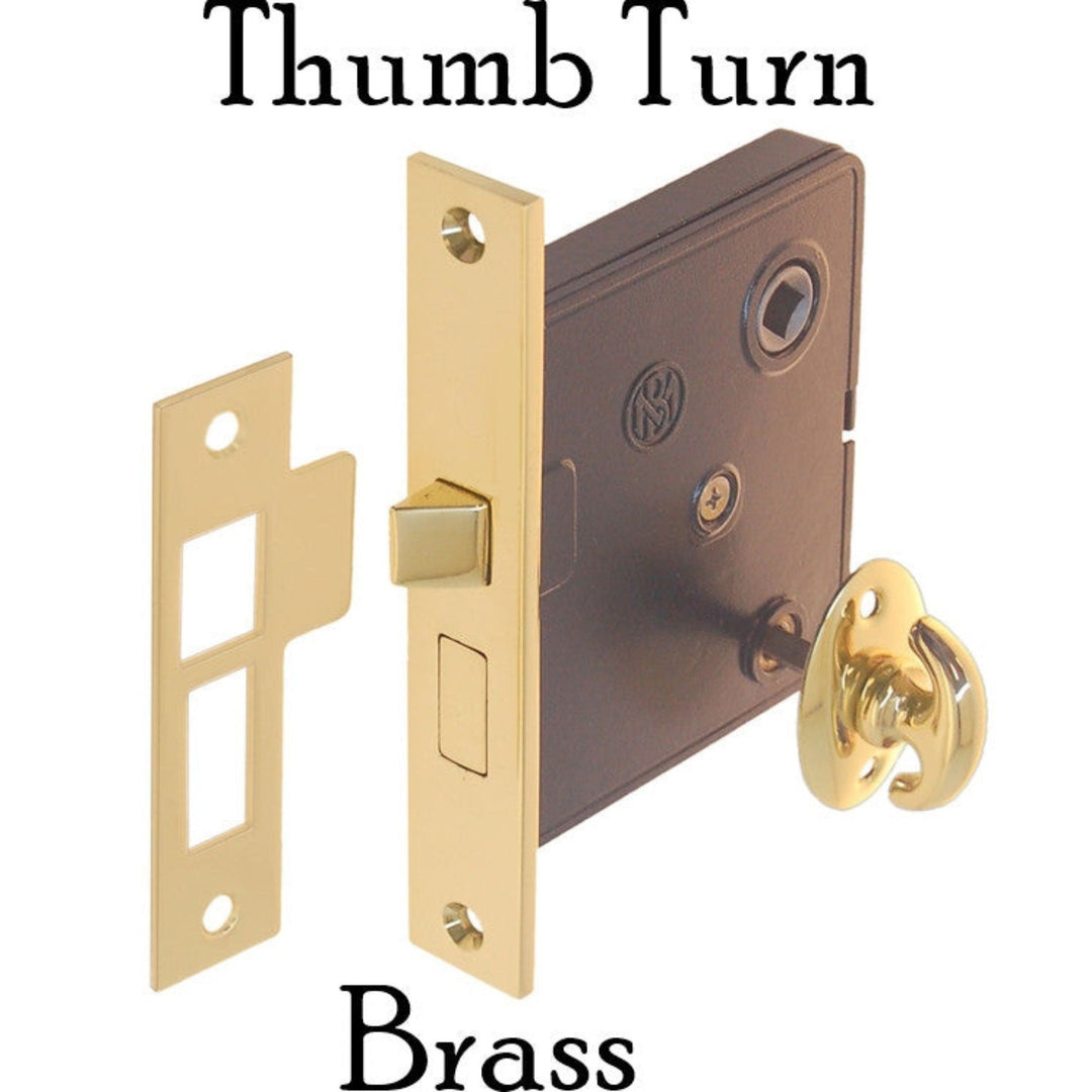 Interior Door Mortise Lock Door & Window Hardware Restoration Supplies Thumb Turn Brass