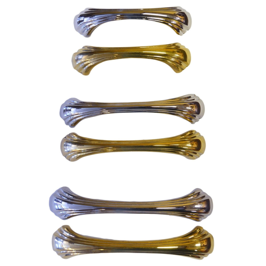 Art Deco Drawer Pull Solid Brass, Waterfall Style, Available in 3 Sizes and 2 Finishes Cabinet Hardware Restoration Supplies