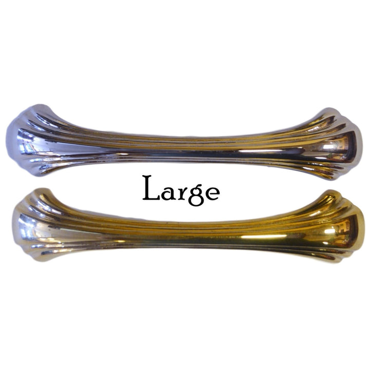 Art Deco Drawer Pull – Solid Brass, Waterfall Style, Available in 3 Sizes and 2 Finishes Cabinet Hardware Restoration Supplies   