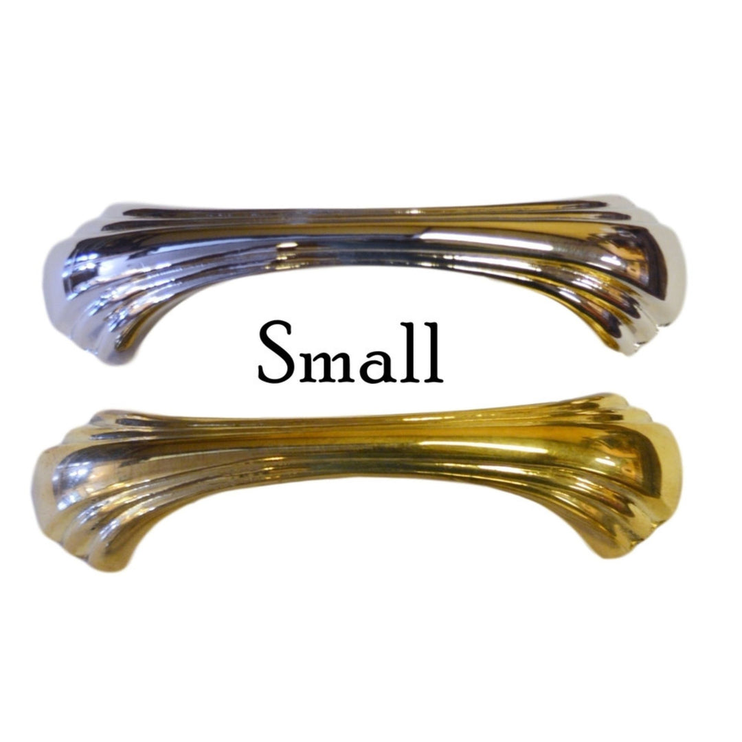 Art Deco Drawer Pull Solid Brass, Waterfall Style, Available in 3 Sizes and 2 Finishes Cabinet Hardware Restoration Supplies