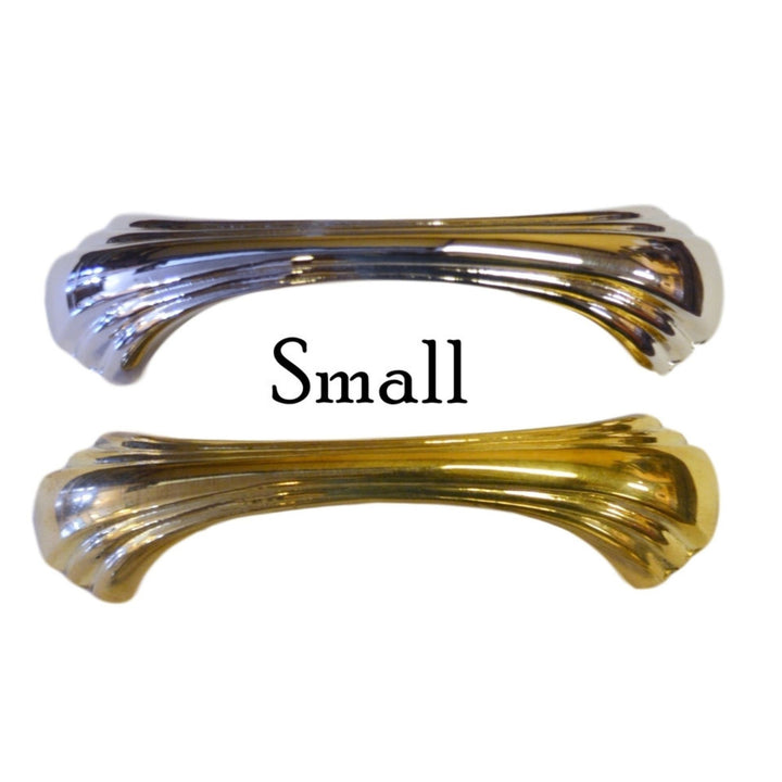 Art Deco Drawer Pull – Solid Brass, Waterfall Style, Available in 3 Sizes and 2 Finishes Cabinet Hardware Restoration Supplies   