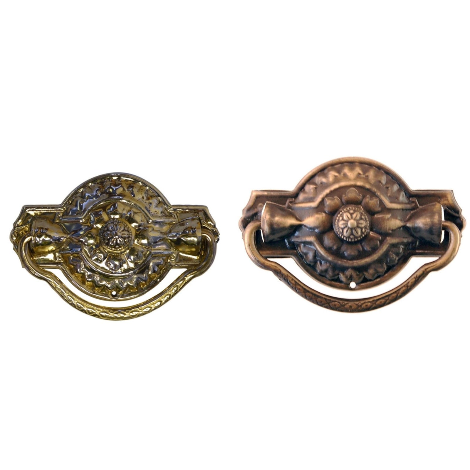Colonial Revival Drawer Pull Ornate Stamped Brass Back Plate, Cast Brass Handle, 1 7/8" x 3", Includes Mounting Hardware Furniture Hardware Restoration Supplies