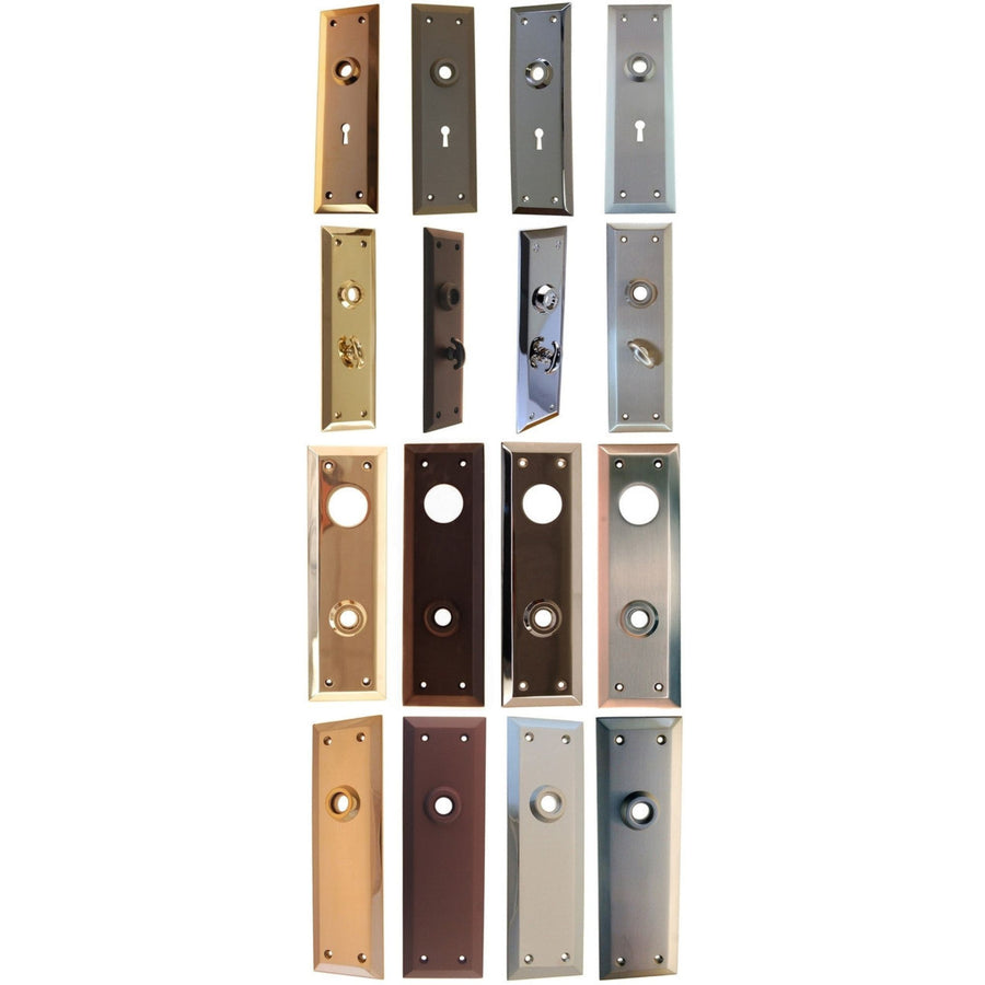 Large Heavy Duty Door Knob Trim Plate Forged Brass, Beveled Edge, 2-1/2" x 8", Multiple Function and Finish Options Door & Window Hardware Restoration Supplies