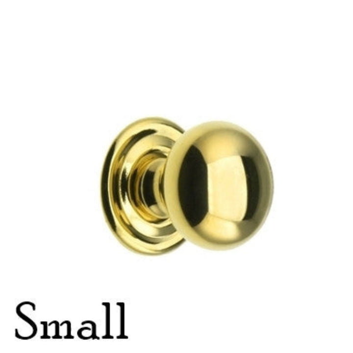 Elegant Round Brass Knob Solid Brass with Stamped Rosette 3 Sizes Available Cabinet Hardware Restoration Supplies