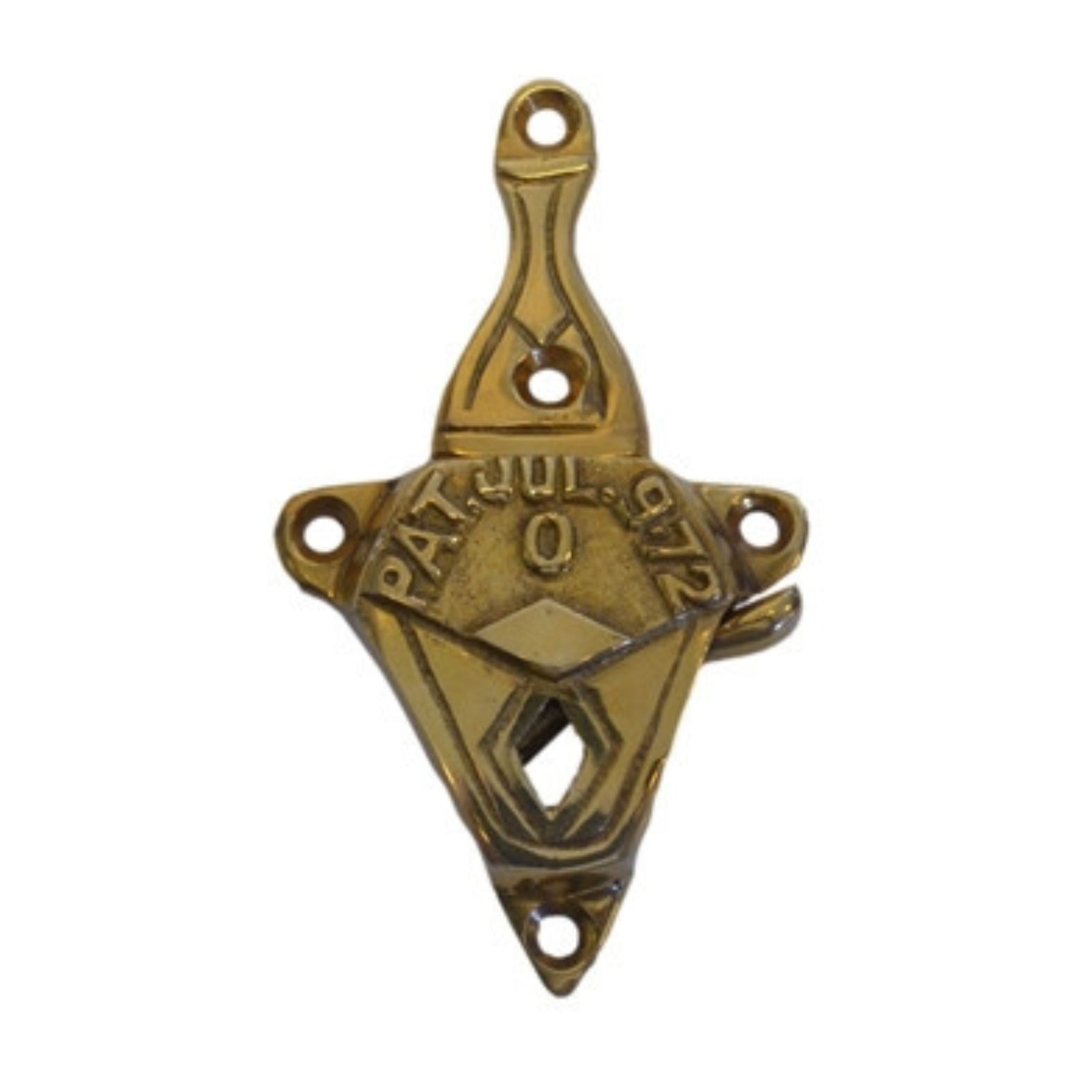 Solid Brass Trunk Drawbolt Authentic Reproduction Patented July 9, 1872, with Fasteners Included Trunk Restoration Restoration Supplies