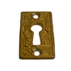 Brass Eastlake Square Keyhole Cover Solid Cast Brass with Intricate Victorian Detailing Polished Finish Furniture Hardware Restoration Supplies