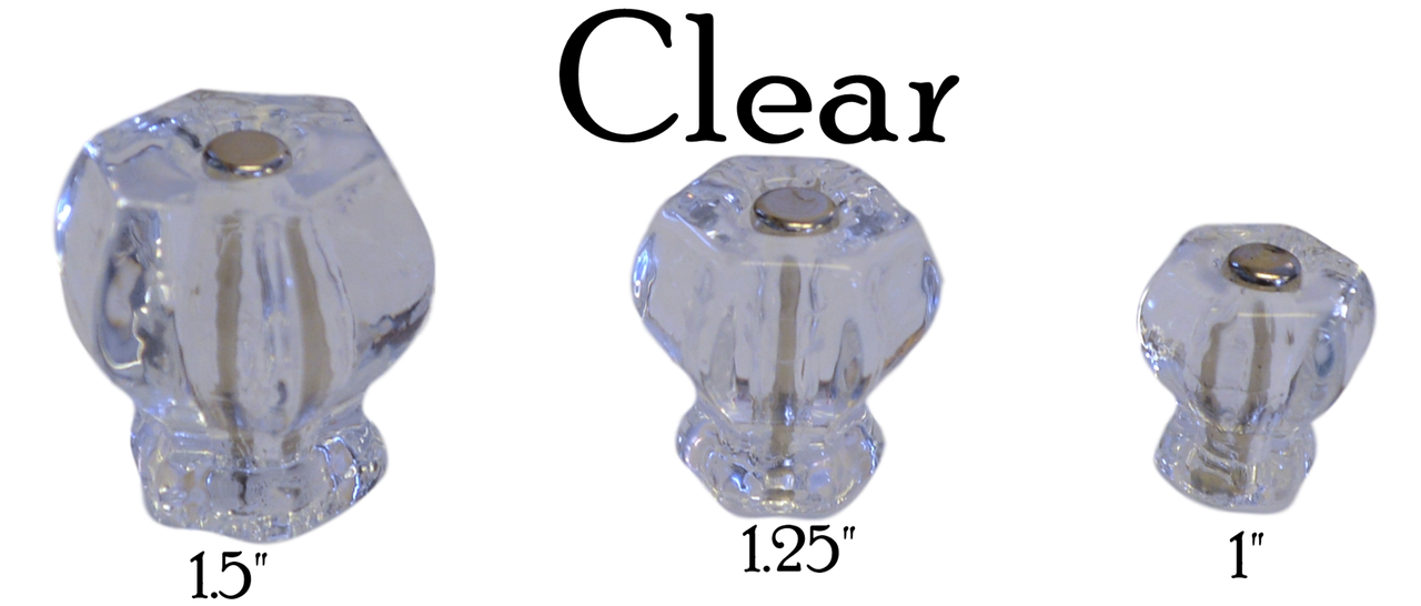Glass Knob, Hex-Shaped Cabinet Hardware Restoration Supplies Clear Medium