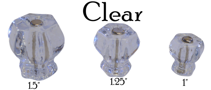 Glass Knob, Hex-Shaped Cabinet Hardware Restoration Supplies   