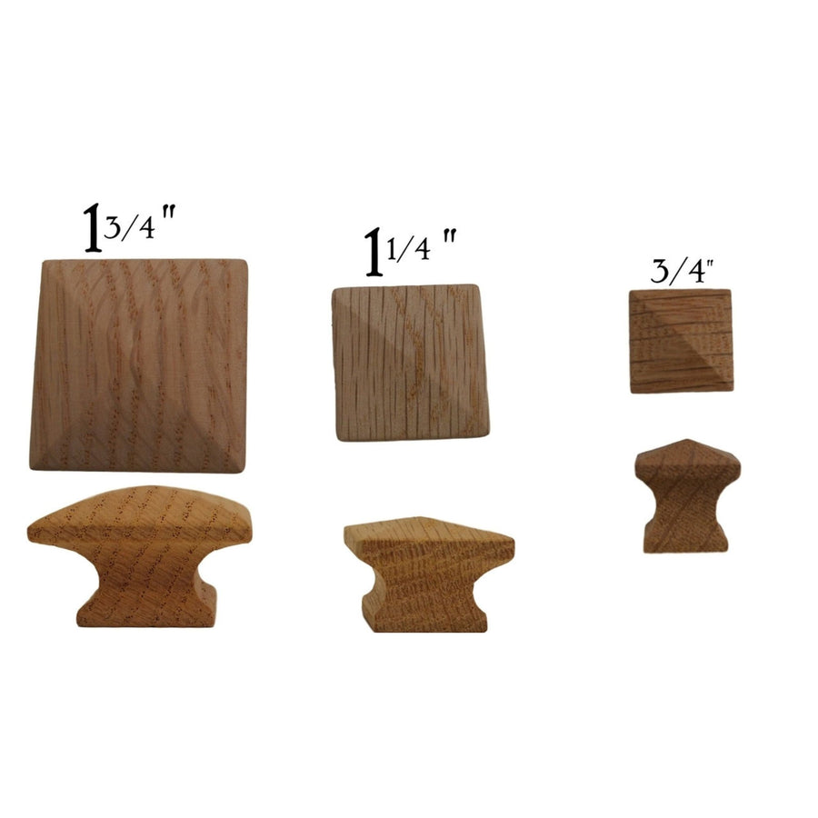 Wooden Knob Pyramid Shaped Cabinet Hardware Restoration Supplies Unfinished Oak Small 