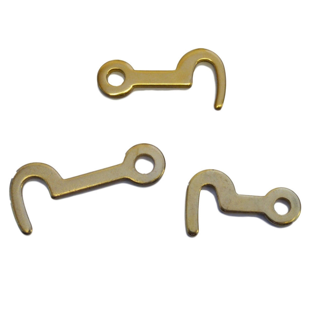 Brass Latch Hook – Brass-Plated Stamped Steel, Available in Medium and Large Sizes Cabinet Hardware Restoration Supplies   