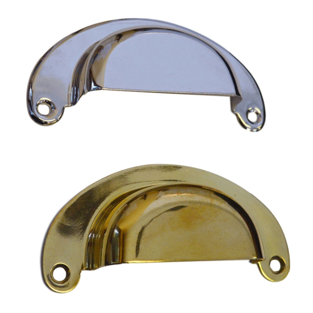 Hoosier Bin Pull – Classic Stamped Brass, Available in Polished Brass and Nickel Finishes, 1-1/4" x 3-1/4" Cabinet Hardware Restoration Supplies   