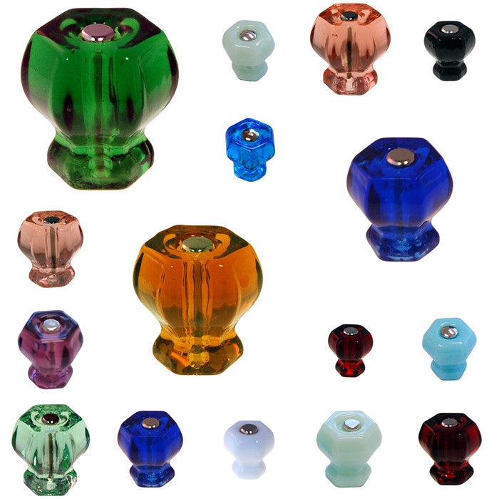 Glass Knob, Hex-Shaped Cabinet Hardware Restoration Supplies Clear Medium 