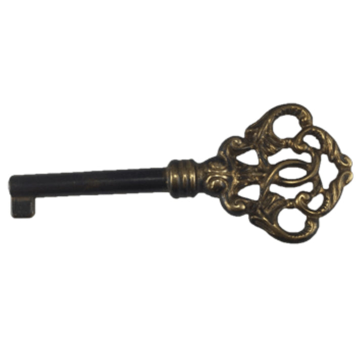 Solid Brass Elegant Skeleton Key: Polished and Aged Finishes for Large Furniture Pieces Skeleton Keys Restoration Supplies   