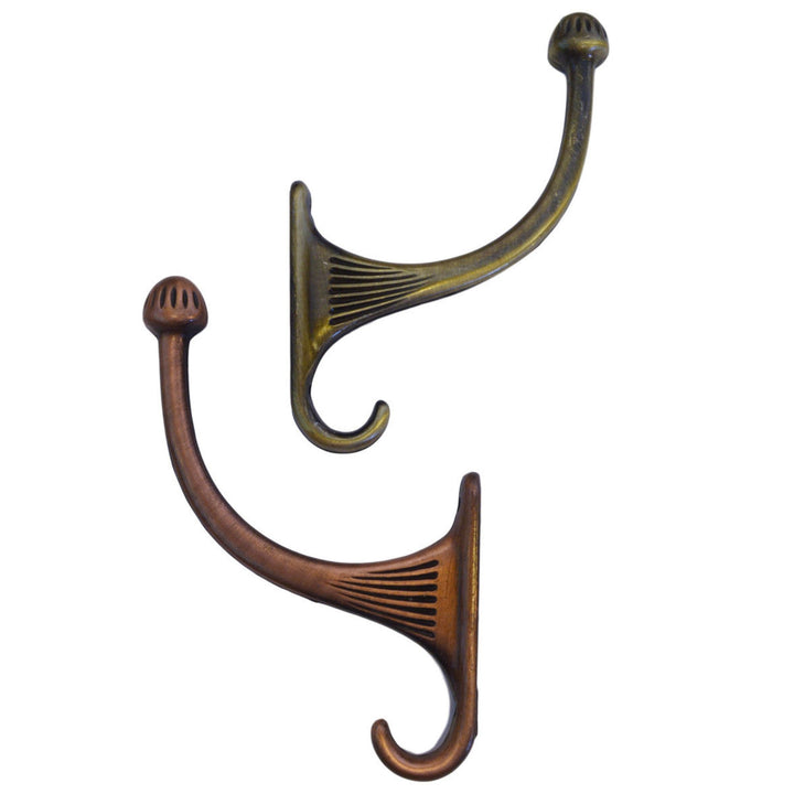 1930's Costumer Hook – Cast Metal Alloy, 4 3/4" High, Available in Antique Copper or Brass Furniture Hardware Restoration Supplies   