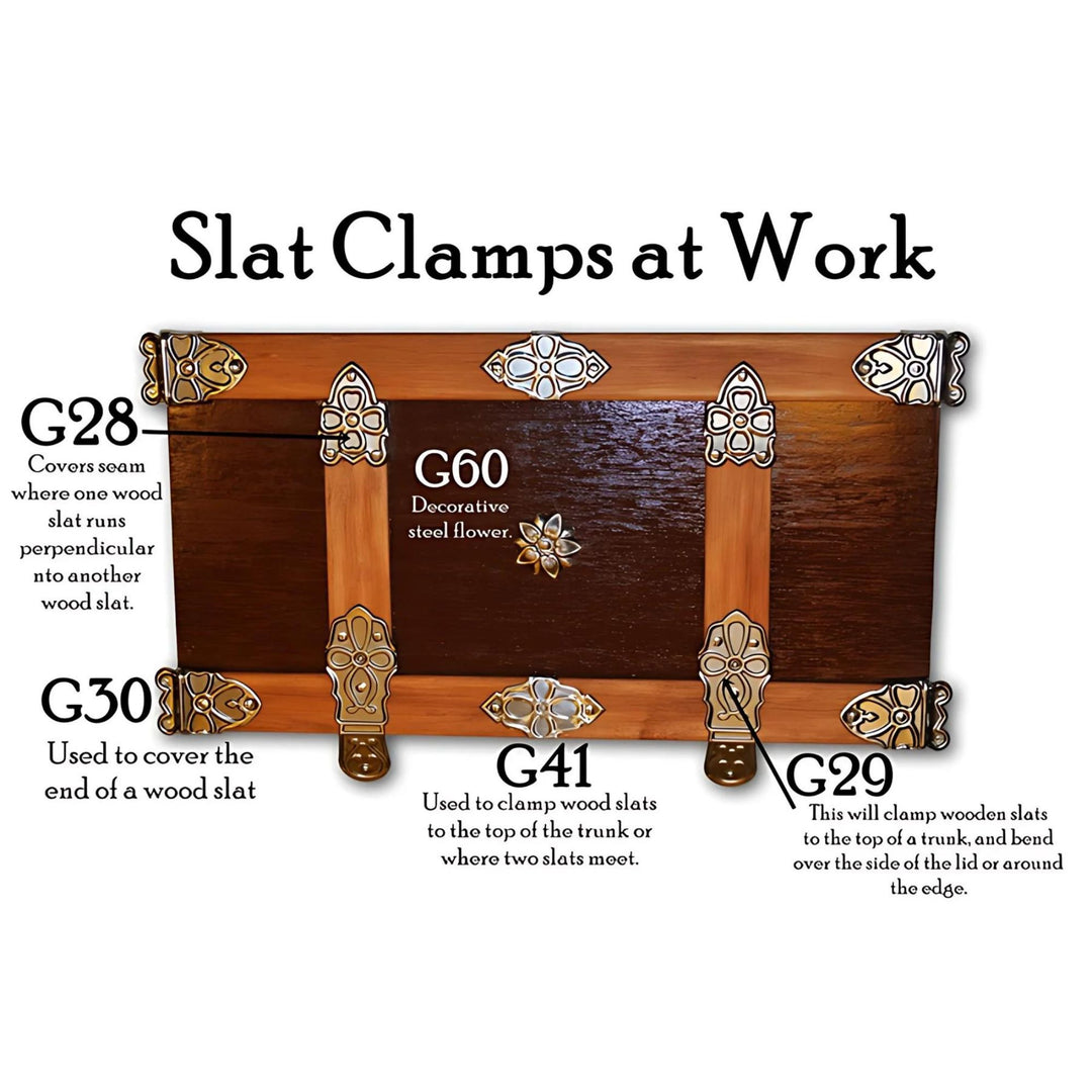 Trunk Slat Clamp, Steel, End Trunk Restoration Restoration Supplies   