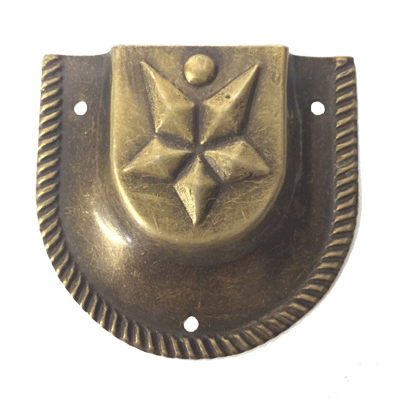 Trunk Handle Cap - Star Design Trunk Restoration Restoration Supplies Antique Brass