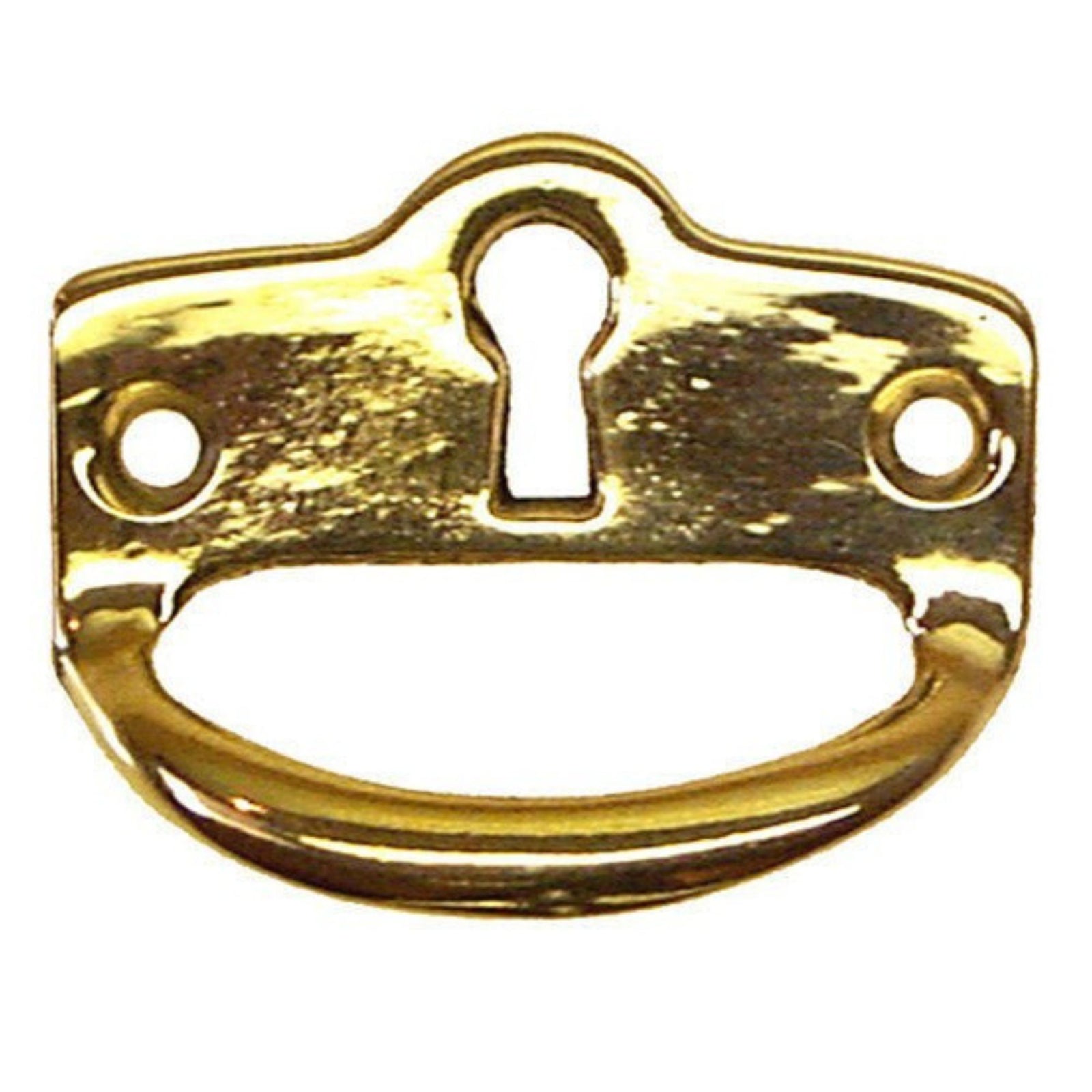 Mission Finger Pull with Keyhole Cast Brass, Polished Finish, 1-7/8" Wide x 5/8" Projection Furniture Hardware Restoration Supplies
