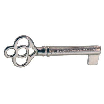Classic Skeleton Key in Nickel or Antique Copper Skeleton Keys Restoration Supplies Nickel  
