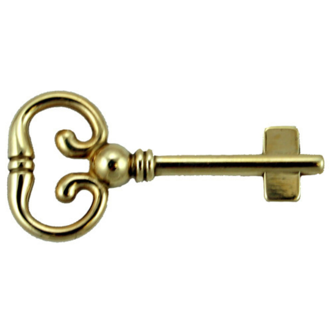 Versatile Polished Solid Brass Roll Top Desk Lock Key Blank for Double-Bit Locks Skeleton Keys Restoration Supplies   