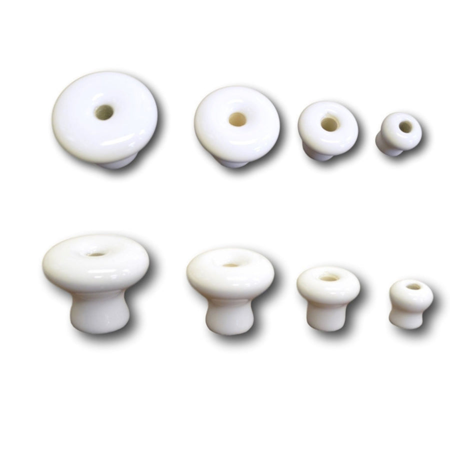 Porcelain Knob Front Mount - 4 Sizes Available Cabinet Hardware Restoration Supplies   