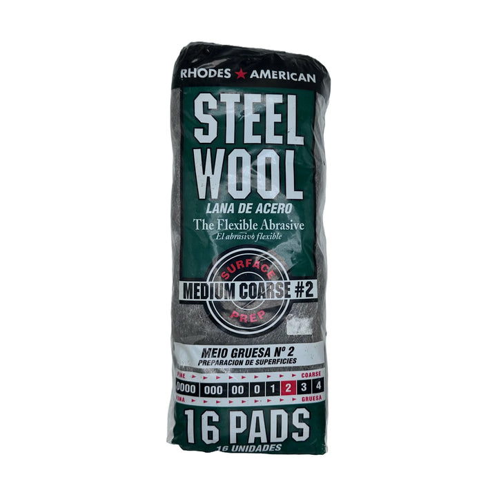 Steel Wool All Other Products Rhodes American Steel Wool #2 - Medium Coarse 1 Package (16 pads) 