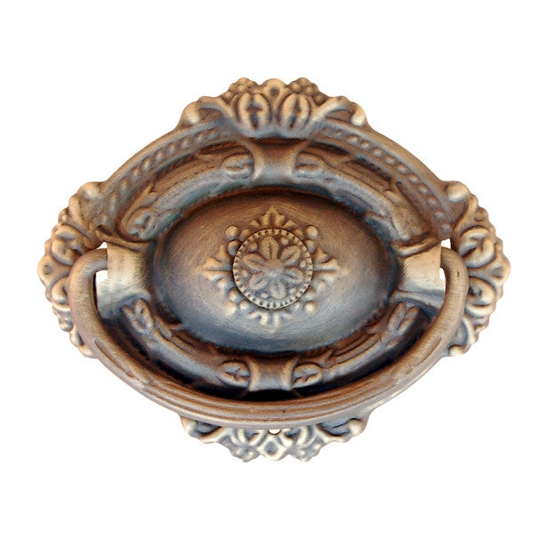Ornate Brass Ring Pull Furniture Hardware Restoration Supplies   