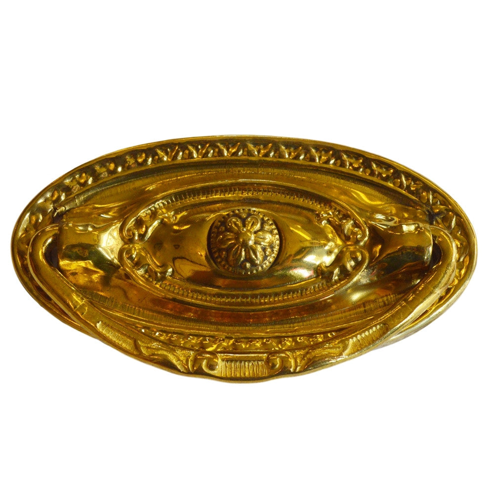 Ornate Brass or Antique Brass Drawer Pull Furniture Hardware Restoration Supplies   