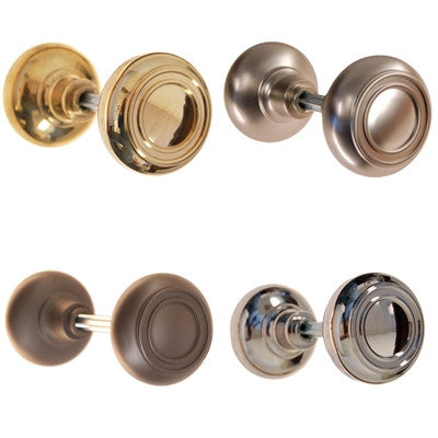 Art Deco Style Door Knobs, Solid Core Door & Window Hardware Restoration Supplies Lacquered Brass  