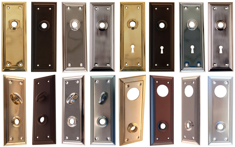 Door Trim Plate with Detailed Edge Door & Window Hardware Restoration Supplies Keyhole Brushed Nickel 
