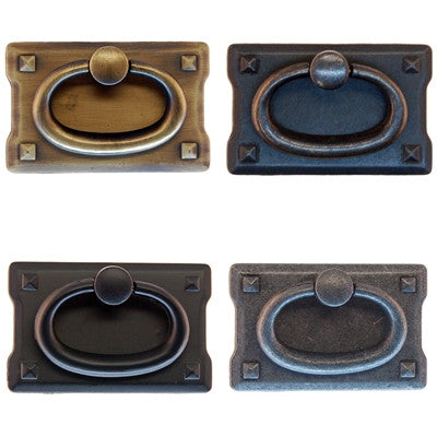 Arts & Crafts Horizontal Ring Pull Furniture Hardware Restoration Supplies Antique Brass  