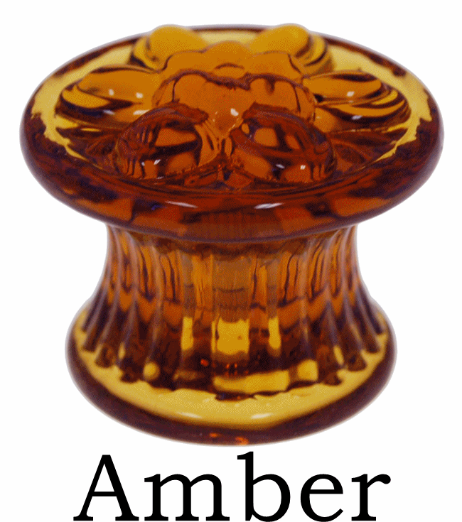 Beautiful Pressed Colored Glass Knob Cabinet Hardware Restoration Supplies Amber  