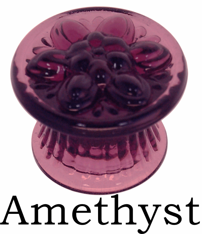 Beautiful Pressed Colored Glass Knob Cabinet Hardware Restoration Supplies Purple (Amethyst)  
