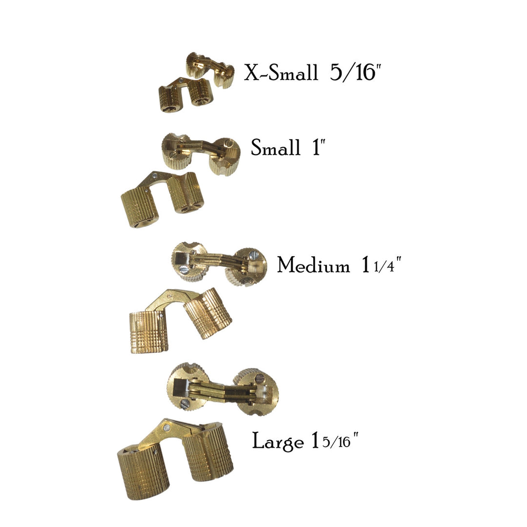 Concealed Barrel Hinge Hinges SOSS Brass Extra Small 
