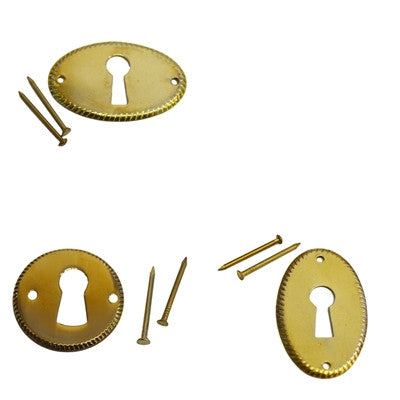 Detailed Brass Keyhole Cover Furniture Hardware Restoration Supplies Round  