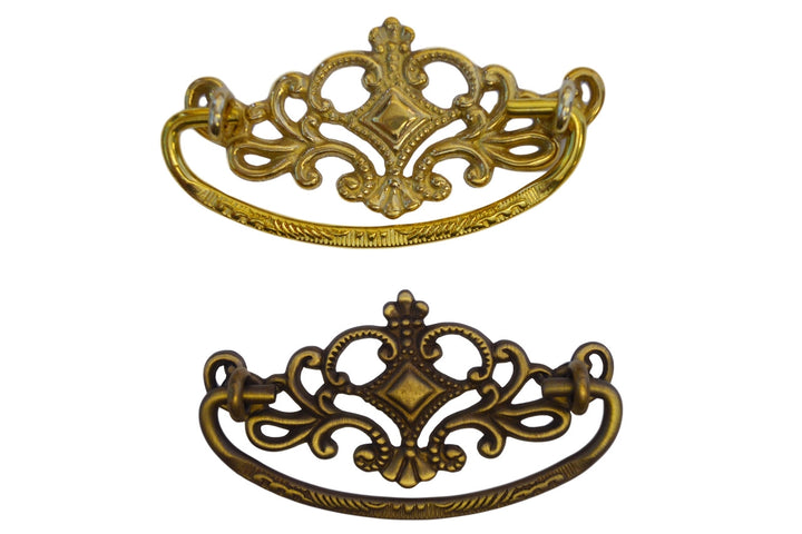 3"cc Ornate Victorian Drawer Pull Furniture Hardware Restoration Supplies Brass  
