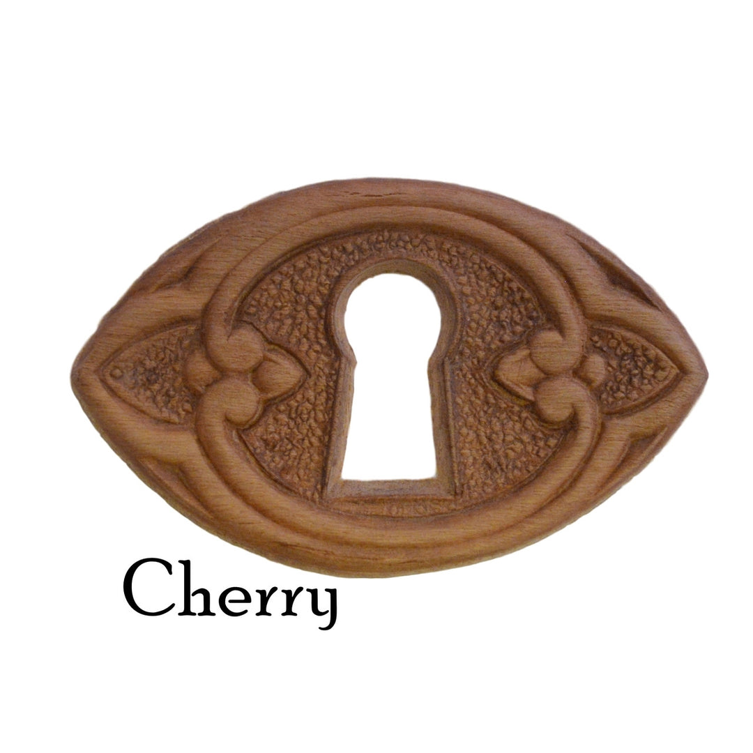 Wooden Embossed Oval Keyhole Cover Furniture Hardware Restoration Supplies   