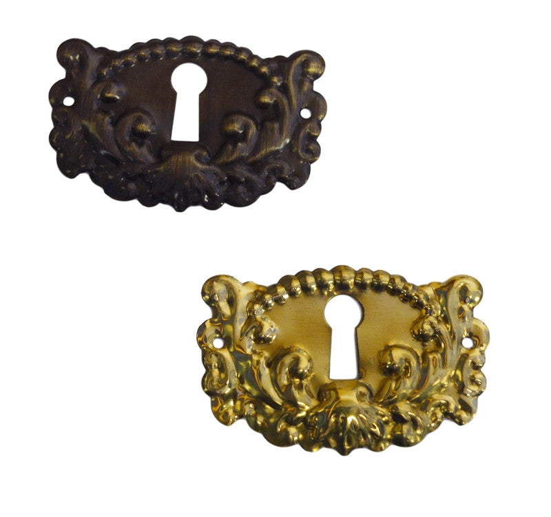 Ornate Victorian Keyhole Cover Furniture Hardware Restoration Supplies Brass  
