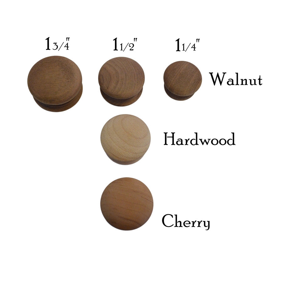 Wood Knob, Round w/ Wide Base Cabinet Hardware Restoration Supplies Walnut Extra Large 