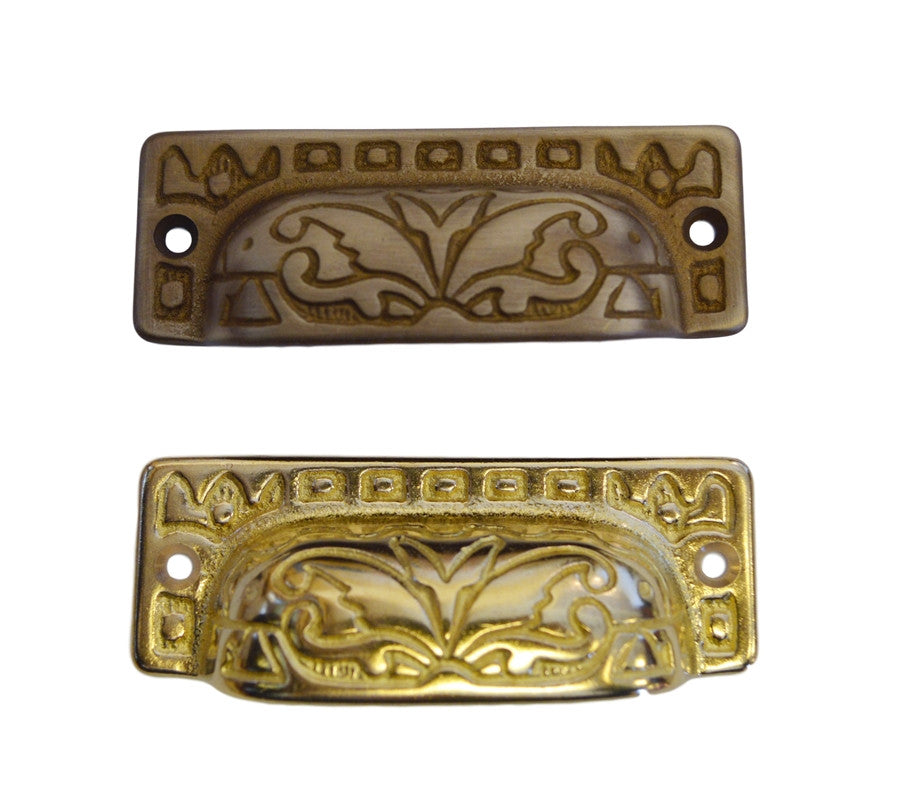 Ornate Victorian Bin Pull Cabinet Hardware Restoration Supplies Brass  