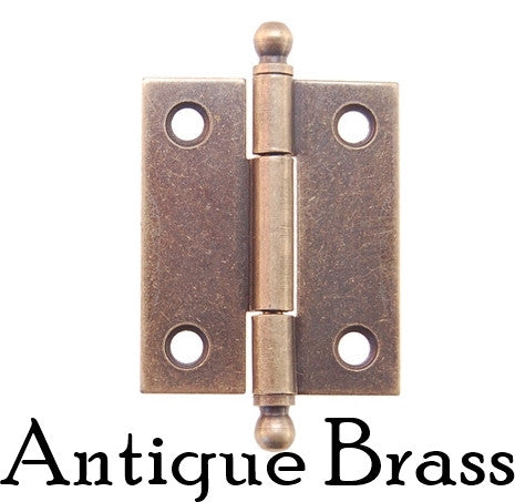 1-5/8" Vintage-Style Butt Hinge Furniture Hardware Restoration Supplies Antique Brass  