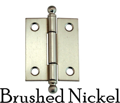1-5/8" Vintage-Style Butt Hinge Furniture Hardware Restoration Supplies Brushed Nickel  