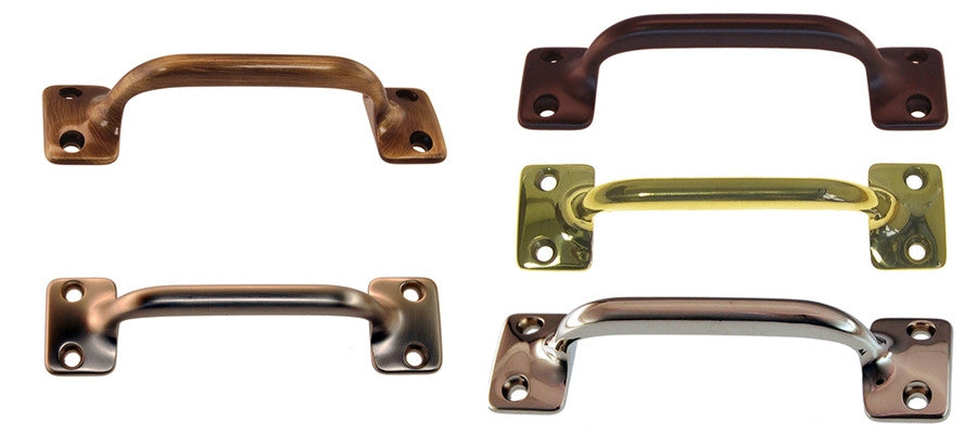 Brass Handle, 3.5"  Front Mount Cabinet Hardware Restoration Supplies Brass  