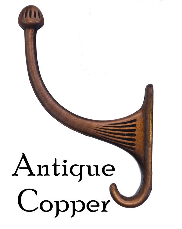 Antique Brass or Copper Coat Hook
