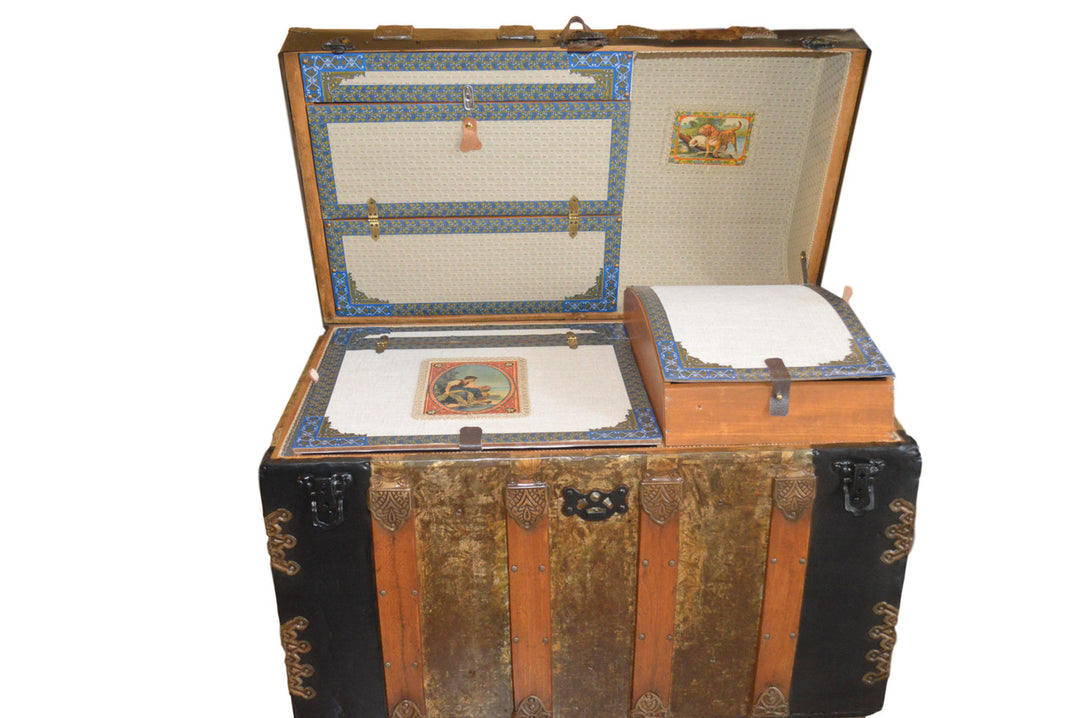 Antique Trunk Interior Decorative Paper Corners & Edging Trunk Restoration Restoration Supplies   