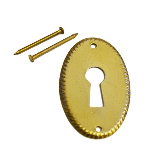 Detailed Brass Keyhole Cover Furniture Hardware Restoration Supplies   
