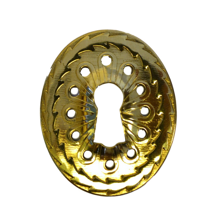 Ornate Brass Keyhole Cover Furniture Hardware Restoration Supplies   