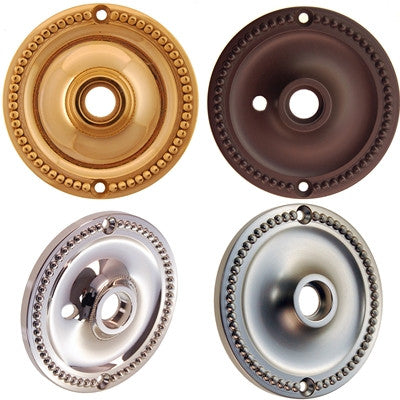 Round Door Knob Rosette with Beaded Edge Door & Window Hardware Restoration Supplies Passage Brass 